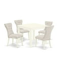 thumbnail image 2 of East West Furniture Oxford 5-piece Wood Kitchen Set in Linen White, 2 of 6