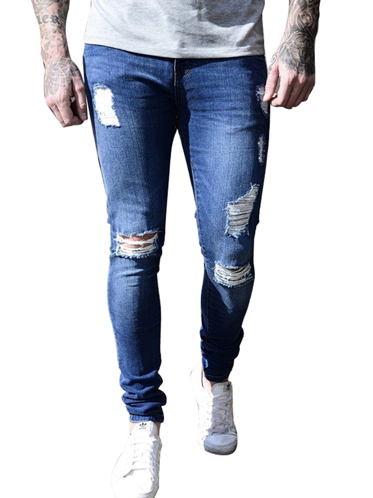 stretchy distressed jeans