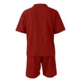 thumbnail image 3 of Dresfit Mens Quarter Zip Shirt and Shorts Set Collared Polo Shirts Shorts 2 Piece Outfits Summer 2026 Breathable Waffle Knit Tracksuit XL, 3 of 6