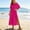 *Hot Pink, variant on ClodeEU Women's Off Shoulder Maxi Dress, Casual Solid Color Split Hem Beach Dress with Pockets Gray,Women's Plus L