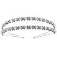 thumbnail image 4 of Miallo Elegant Double Layer Rhinestone Headband, Minimalist Silver Crystal Hair Accessory for Wedding Bridesmaid and Party, 4 of 7