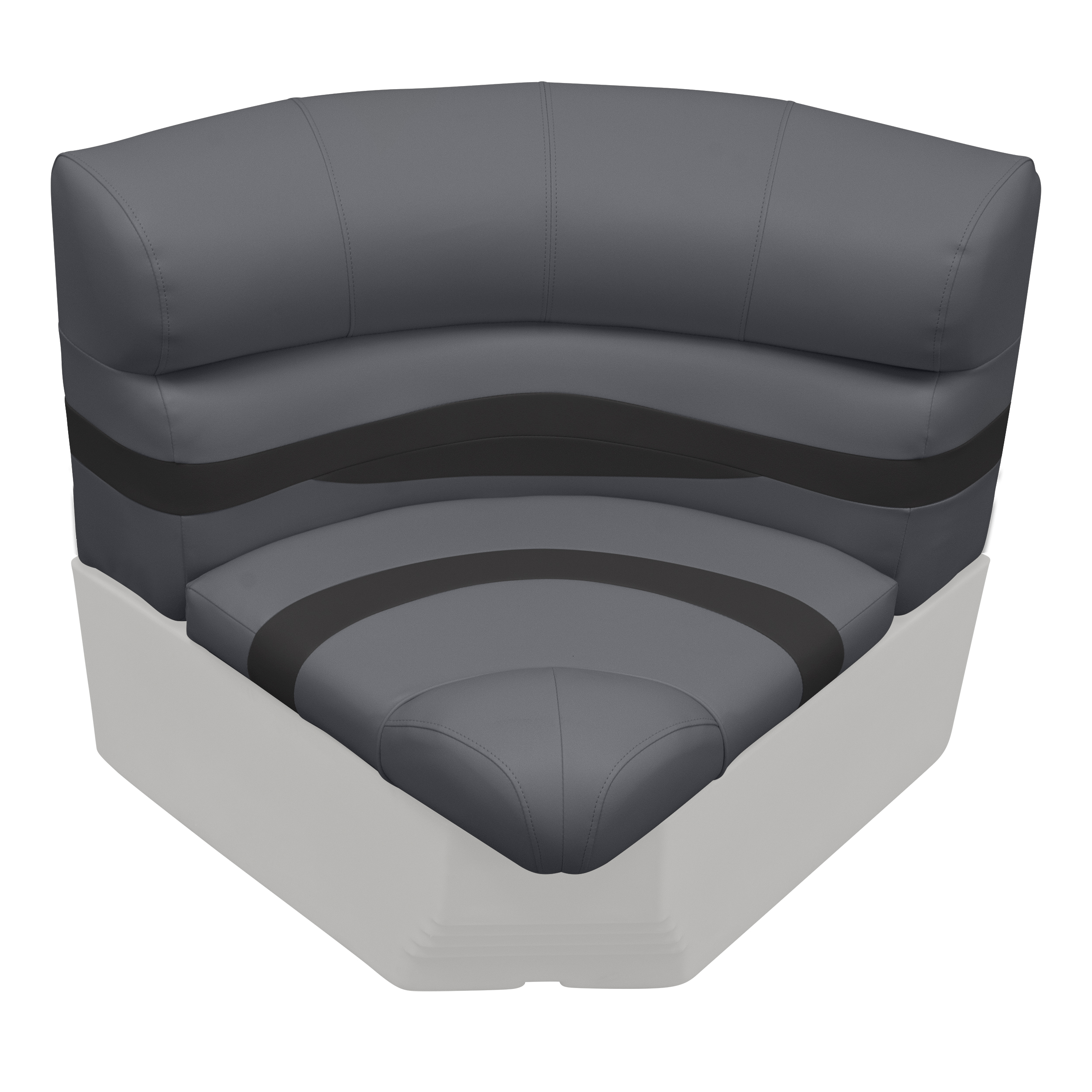 Wise BM11028-1890 Premier Series Pontoon 28" Radius Corner Cushion Set - Slate / Dark Neutral