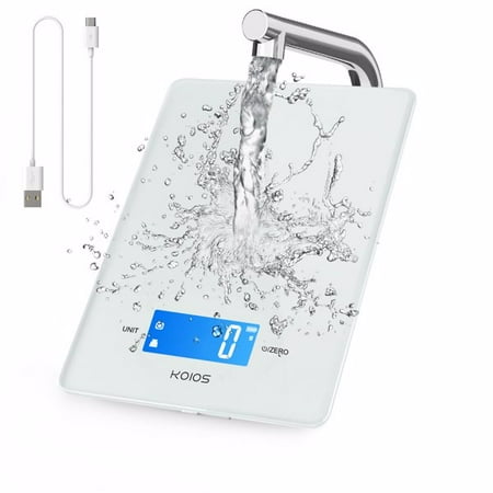 

KOIOS 11lb/5kg Small Accurate Food Scale for Kitchen Waterproof USB Plug in Rechargeable Digital Kitchen Scale Digital Food Kitchen Scale EK9380HR Black