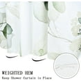 thumbnail image 5 of Eucalyptus Leaf Waffle Shower Curtains, Weighted Bottom Sage Green Spring Watercolor Botanical Plants Textured Fabric Bathroom Curtain Bathtub Home Decor Waterproof Washable with Metal Hooks, 5 of 6