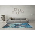 thumbnail image 3 of Ahgly Company Indoor Square Oriental Light Blue Industrial Area Rugs, 6' Square, 3 of 4