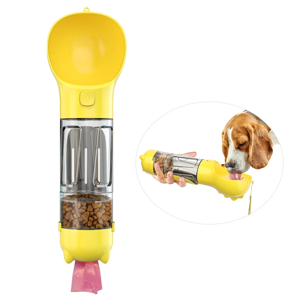 Food storage Travel Dog Multi functioning Water Bottle with Bag Dispenser & Poop Scooper