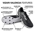 thumbnail image 3 of Vizari Valencia FG Soccer Cleats for Men and Women | Wide Fit Football Shoes with TPU Studs - BLACK/WHITE, 7, 3 of 7