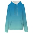 thumbnail image 3 of UAMVSH Hoodies for Women Plus Size Fall Long Sleeve Drawstring Pullover Tops Fashionable Gradient Color Basic Hooded Sweatshirts with Pockets(Large,Sky Blue 4), 3 of 4