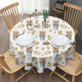 thumbnail image 3 of Highland Cow Bucket Flower Shoe Pattern Round Tablecloth 60"x60",Wrinkle Wipeable Table Cloth for Kitchen Dining Room Picnic Patio Party, 3 of 6