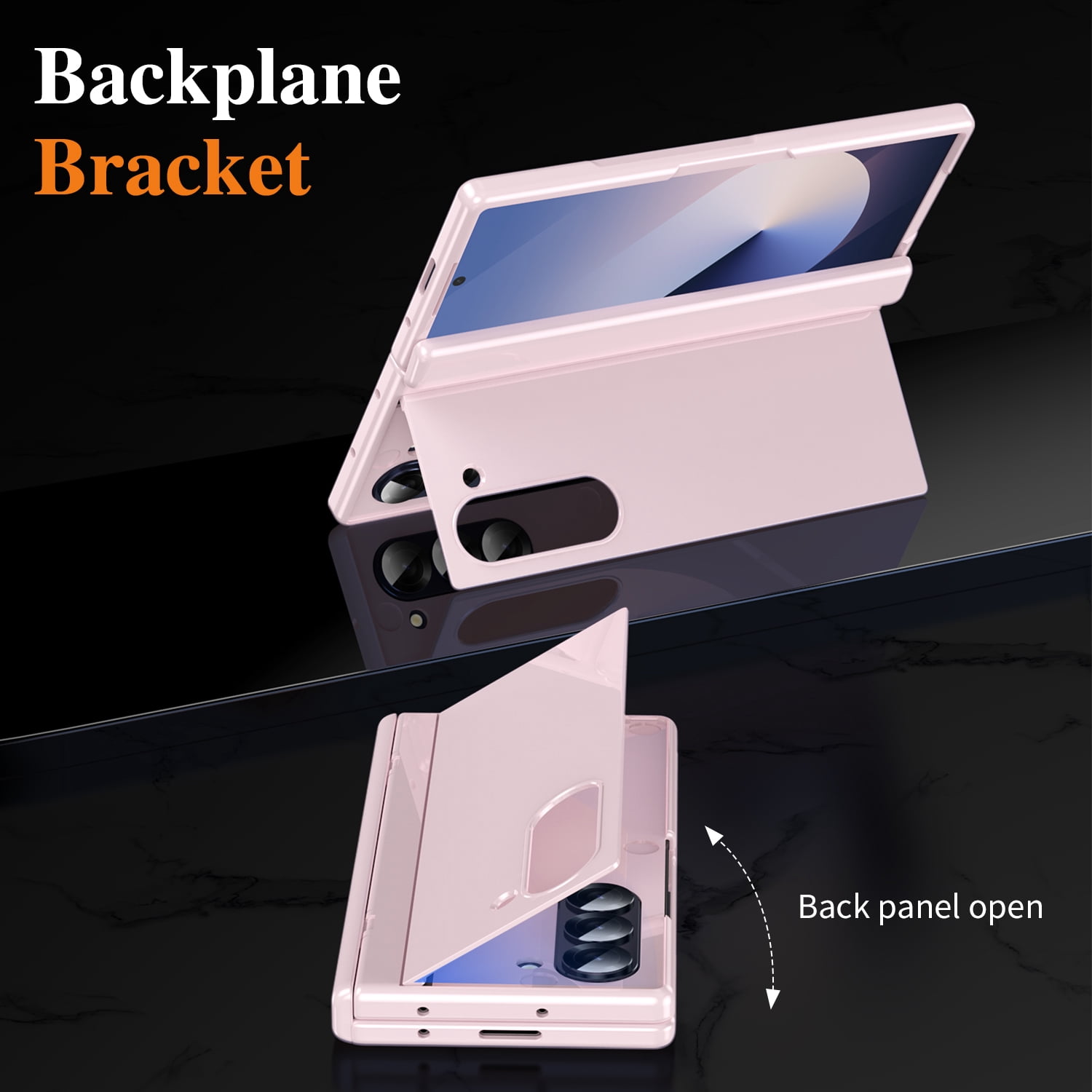 for Samsung Galaxy Z Fold 4 Case with Flip Stand, Heavy Duty Rugged Protective Phone Case with Built-in Screen Protector & Hinge Protection Shockproof Cover for Samsung Galaxy Z Fold 4, Pink
