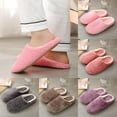 thumbnail image 4 of Women's Fuzzy Slip-on Slippers Warm Cozy Soft Lightweight Memory Foam Indoor House Slippers Plush Bedroom Shoes, 4 of 4