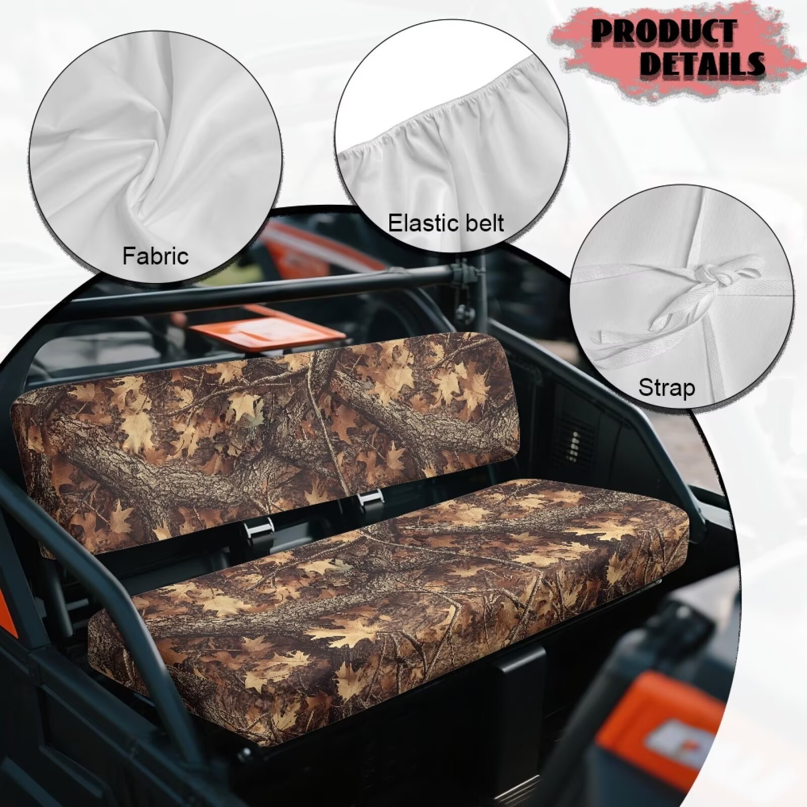 Uorisanigo UTV Seat Cover Compatible with 3010 Diesel 4x4 2003-2008, Scratch Resistance Camo Hunting Print Mule Seat Cushion Mud/Dirt Protection UTV Bench Seats Cover Accessories