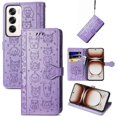 thumbnail image 1 of Funda Cartera FOXDOCK para OPPO Reno 12 , Flip PU con Relieve de Gatos y Perros, Tarjetero y Soporte, 1 of 6