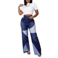 thumbnail image 3 of SAYOO Women's High Waist Jeans Zipper Button Patchwork Closure Trousers for Casual Daily (Blue), 3 of 9