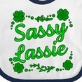 thumbnail image 4 of Inktastic Sassy Lassy with Green 4 Leaf Clovers Boys or Girls Baby Bib, 4 of 4