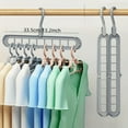 thumbnail image 3 of 3pcs, Plastic 9-Hole Foldable Hangers, Heavy Duty Space Saving Clothes Organizer Hangers, For Room, Closet, Wardrobe, Home & Dor, 3 of 9