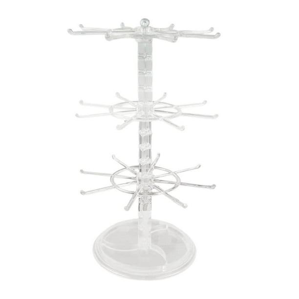 Expositor de llaveros, joyero, soporte de 3 niveles para bricolaje, elegante, para pulseras Claro