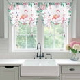 thumbnail image 4 of Pink Flamingo Balloon Curtains for Living Room/French Door, Tropical Botanical Summer Butterfly Flower Tie Up Curtains 63 Inch Length Energy Saving Kitchen Curtains Shades for Windows 42"x63", 4 of 8