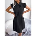 thumbnail image 4 of Spring And Summer Women's Dress, Elegant Lace-up Waist, Large Hem Pleated Skirt, 4 of 7