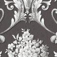 thumbnail image 1 of Classic Silks 2, Damask Stripes Silk Emboss Gray, White Wallpaper Roll, 1 of 2