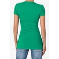 thumbnail image 2 of Women's & Juniors Basic Round Crew Neck Short Sleeve Stretch Cotton Spandex T-Shirts, 2 of 4