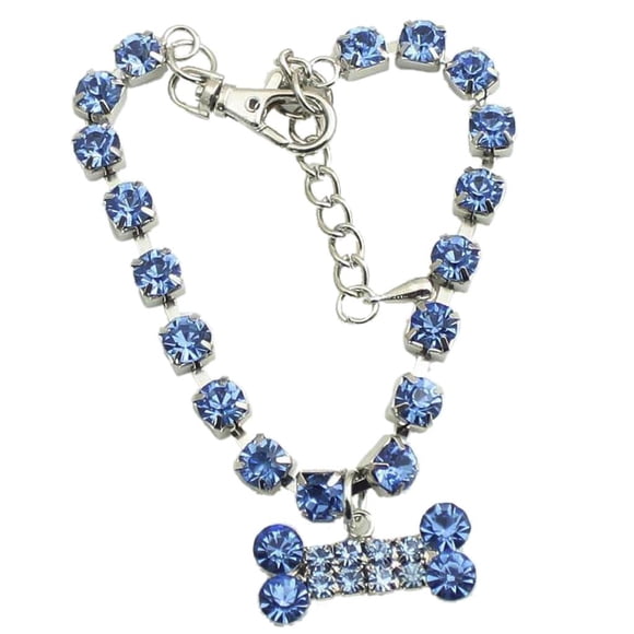 Collar con colgante de diamantes de imitación para mascotas, cadena para perros, cachorros y gatos