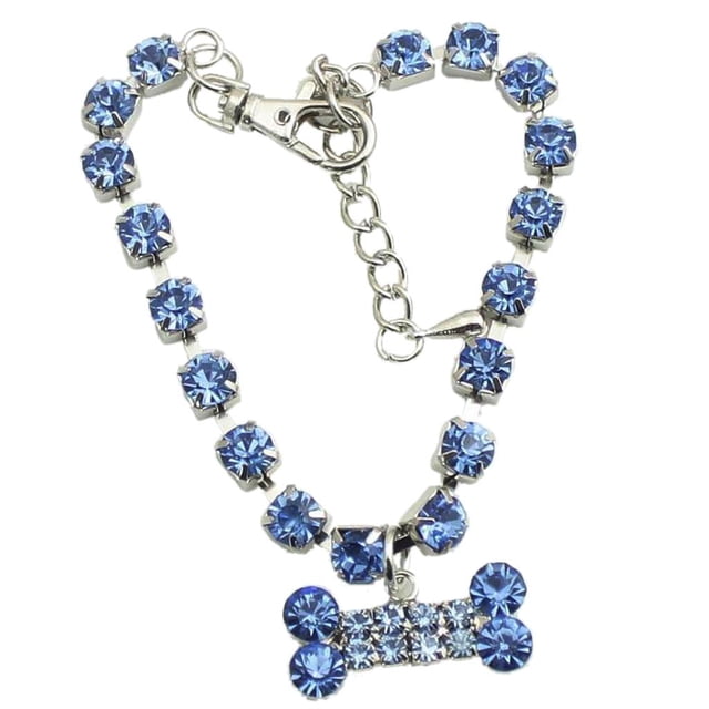 Collar con colgante de diamantes de imitación para mascotas, cadena para perros, cachorros y gatos