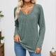 thumbnail image 1 of MHFRRA Camisetas de Mujer de Manga Larga Holgadas para Primavera y Otoño con Diseño Plisado Verde Militar, 1 of 3