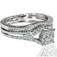 thumbnail image 3 of Midwest Jewellery Brdial Wedding set Real diamonds 10K White gold .45cttw Vintage inspired pave 2pc, 3 of 6