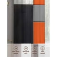 thumbnail image 6 of Abstract Color Block Sheer Curtains for Living Room Bedroom, Light-filtering Sheer Curtain, Orange Black Geometric Rod Pocket Voile Window Treatment Drapes, 52’’Wx108’’L, 2 Panels Set, 6 of 7