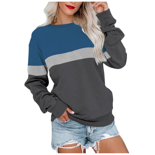 Puntoco Moda Mujer Jersey Cuello Redondo Manga Larga Color Blusas Suéter tops Puntoco Puntoco-3425