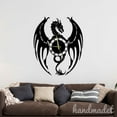 thumbnail image 2 of Handmadetneonsign Dragon Wall Clock Unique, Dragon Year Date Round Wall Clock, Metal Wall Clock 56275, 2 of 5