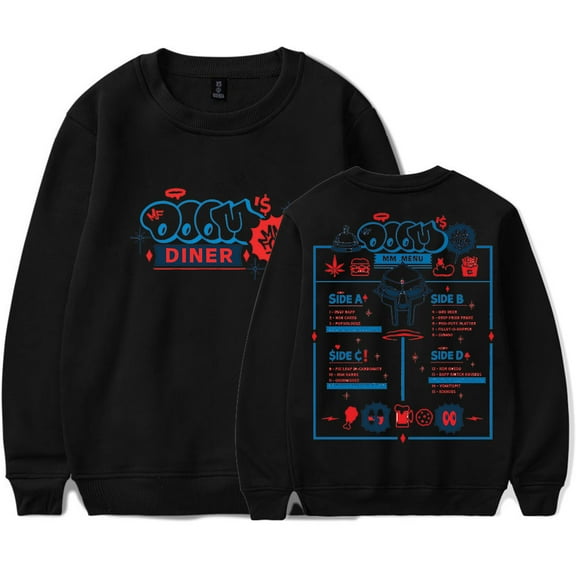 MF Doom Diner Crewneck Sweatshirts Mm Food Tracklist Long Sleeve T-Shirts Unisex Fashion HipHop Top