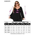 thumbnail image 5 of Plus Size Tops For Women Lantern Sleeve V Neck High Waist Blouse Shirt, 5 of 5