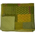 thumbnail image 3 of Patchwork Silk Kantha Quilt Bedcover Silk Patola Quilt Throw Blanket, 3 of 4