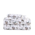 thumbnail image 2 of Eddie Bauer Woodland Friends White Cotton Flannel Full Sheet Set, 2 of 7