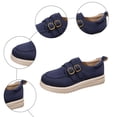thumbnail image 5 of Rokment Womens Vintage Buckles Platform Oxfords Penny Loafers Walking Shoes Fashionable Casual Suede Dress Fashion Sneakers 2026 Spring Fall Comfortable Blue Size 6, 5 of 7