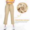 thumbnail image 5 of AURARMLET Women’s Drawstring Pants in Khaki, Lightweight for Daily Wear, 1 Set, 5 of 7