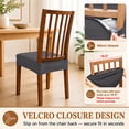 thumbnail image 6 of OKKEEY Waterproof Chair Seat Covers with Velcro Closure, 2Pcs Stretch Slipcovers for Dining Chairs, Removable Seat Cushion Protectors for Kitchen Chairs, Dark Gray, 6 of 10