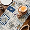 thumbnail image 3 of Summer Ocean Table Runner 72 Inches, Nautical Coastal Fish Food Wine Crab Retro Bed Runner Dresser Scarves Tabletop for Indoor Outdoor Parties/Ceremony/Banquet, 14" x 72", 3 of 9
