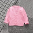 thumbnail image 2 of XinLfly Kids Boy Girl School Uniform Cardigan Sweaters V-Neck Basic Solid Button Knitted Cardigan Pink, Size 4T-16, 2 of 4