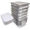 thumbnail image 1 of Silver Foil Container with lid | Aluminium Disposable Jars | Parcel Box | Packaging Metalized Hot/Dry Foods | Containers for Takeaway Fast Food Packaging Serving, Storing | Pack Of 25 - 500 ml, 1 of 1
