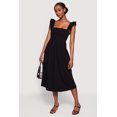 thumbnail image 2 of Women's Tiered Ruffle Sleeve Lace Up Back Midi Dress, 2 of 3