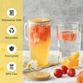 thumbnail image 4 of 4 Pack Glass Cups 40oz Tumbler with Handle Reusable Water Bottles Straws&Straw Cleaner Included, Gift Set for Sublimation Printing - Hot Cold Handle Tumbler for Office Travel, 4 of 6