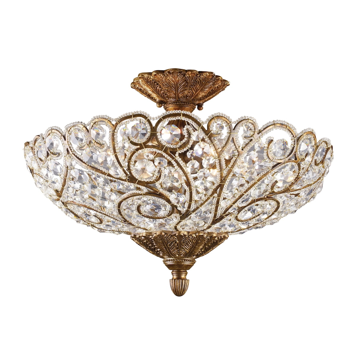 Seneca 6Light Semi Flush in Spanish Bronze with Crystal