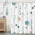 thumbnail image 2 of 1pc Modern Watercolor Floral Shower Curtain Set with Hooks - Waterproof and Minimalist Design for Bathroom Totoro bathroom, 2 of 14