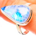 thumbnail image 1 of Rainbow Moonstone Ring Size 12.5 (925 Sterling Silver)  - Handmade Boho Vintage Jewelry RING130256, 1 of 3