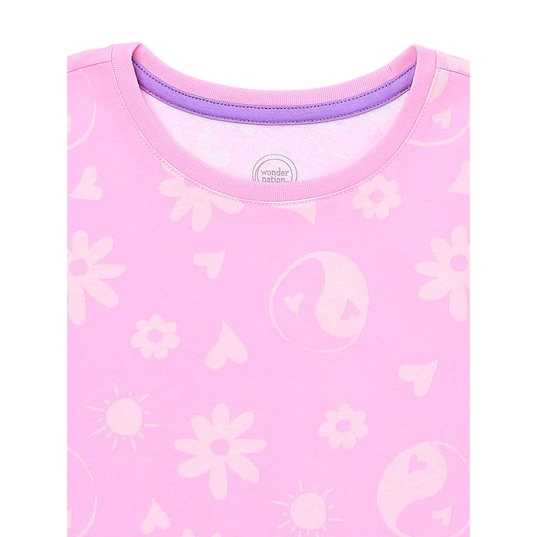 Wonder Nation Girls Kid Tough Short-Sleeve Tee 3-Pack, Sizes