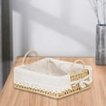 thumbnail image 2 of GROWTH TANK Handmade Storage Basket Desktop Sundries Organizer for Bread Snack Breakfast Square S, 2 of 9