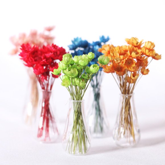 Mini Flower Vase Elegant Decoration Compact Doll House Mini Flower Bowl for Kids Red